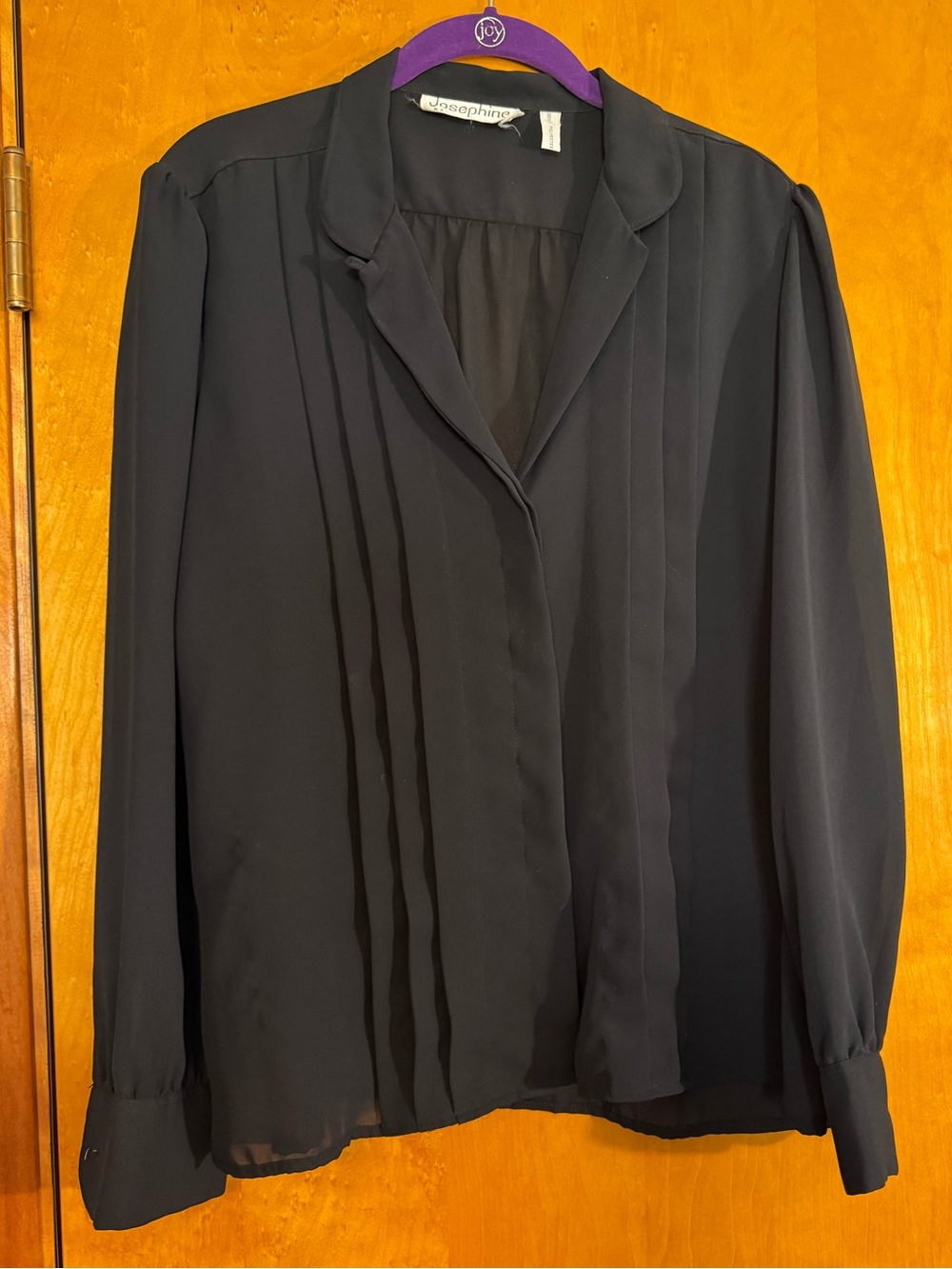 Josephine Black Pleated Blouse
